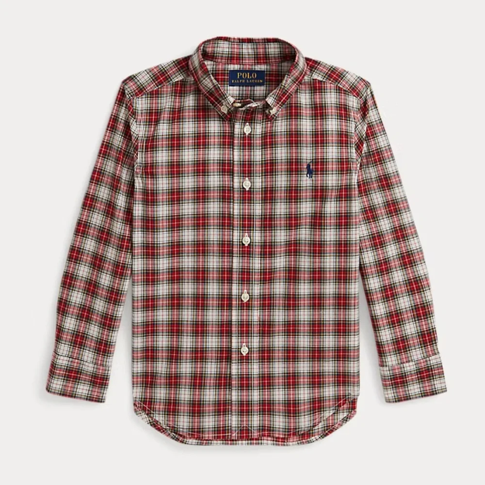 Ralph Lauren Boys' Plaid Cotton Poplin Shirt Toddler Boy 5
